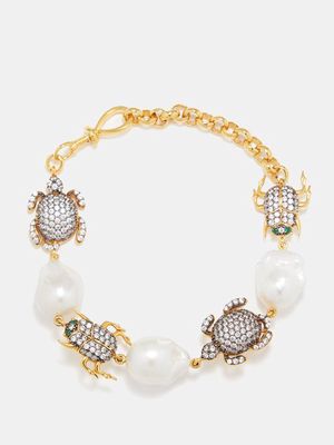 Begüm Khan - 1883 Crystal & 24kt Gold-plated Bracelet - Womens - Gold Multi