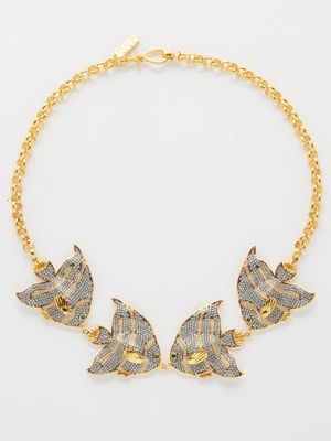Begüm Khan - Finding Nemo 24kt Gold-plated Choker Necklace - Womens - Crystal