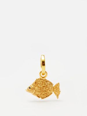 Begüm Khan - Mini Fish 24kt Gold-plated Single Hoop Earring - Womens - Yellow Gold