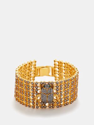 Begüm Khan - Scarab Capote 24kt Gold-plated Bracelet - Womens - Gold Multi