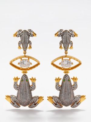 Begüm Khan - Sinanino Crystal & 24kt Gold-plated Earrings - Womens - Crystal