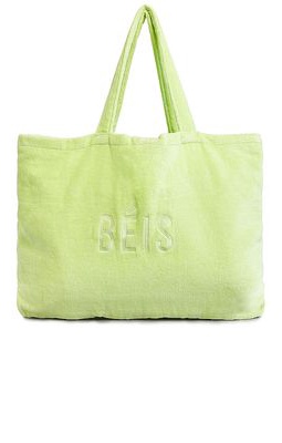 BEIS The Terry Towel Tote in Green.