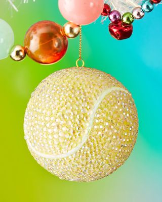 Bejeweled Tennis Ball Holiday Ornament