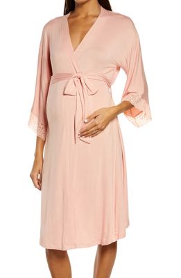 Belabumbum Tallulah Maternity/Nursing Robe in Coral Pink