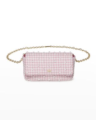 Belen Pearly Houndstooth Chain Belt Bag