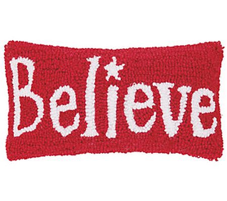 Believe Hooked Pillow by C&F Home