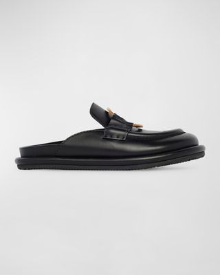 Bell Leather Ring Loafer Mules