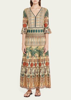 Bella Coptic Dancer Printed Tiered Maxi Dress