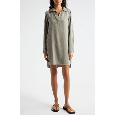 Bella Dahl A-Line Shirtdress in Soft Army