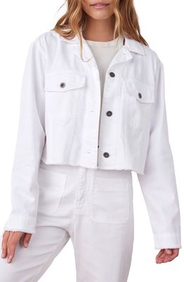 Bella Dahl Billie Frayed Crop Denim Jacket in White