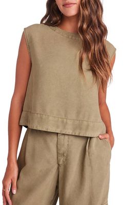 Bella Dahl Boxy Back Button Top in French Olive 