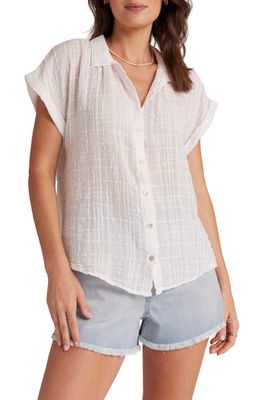 Bella Dahl Cap Sleeve Button-Up Top in White
