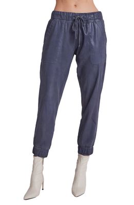 Bella Dahl Chelsea Faux Leather Joggers in Frosted Blue
