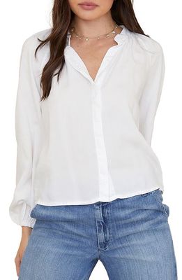 Bella Dahl Gathered Neck Blouse in White