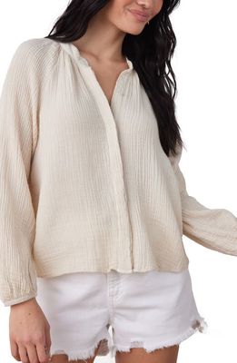 Bella Dahl Gauze Raglan Sleeve Shirt in Ivory Grey