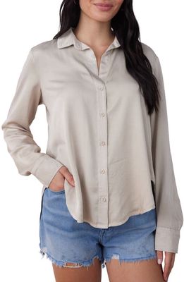 Bella Dahl High-Low Button-Up Shirt in Sand Ivory
