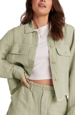 Bella Dahl Lily Linen Blend Jacket in Muted Army