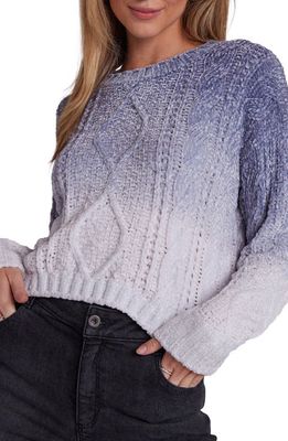 Bella Dahl Ombré Cable Stitch Chenille Sweater in Winter Sky Ombre