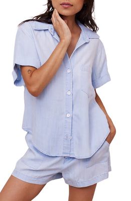 Bella Dahl Oversize Short Sleeve Button-Up Shirt in Paradise Wash