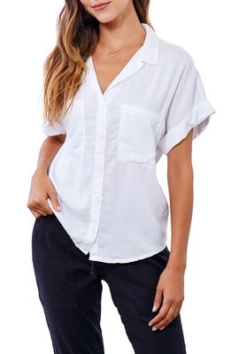 Bella Dahl Short Sleeve Button-Up Shirt in White