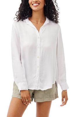 Bella Dahl Side Slit Button-Up Shirt in White
