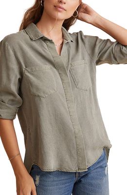 Bella Dahl Split Back Button-Up Shirt in Soft Army