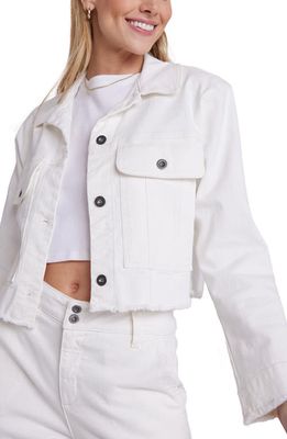 Bella Dahl Willa Raw Hem Crop Denim Trucker Jacket in Winter White