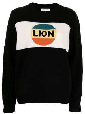 Bella Freud big lion stripe-knit jumper - Black