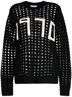 Bella Freud open-stitch merino wool jumper - Black