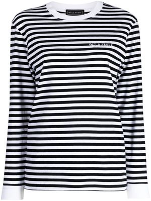 Bella Freud stripe-print organi cotton T-shirt - Black