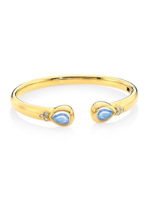 Bella Royal Blue Moonstone, Diamond & 18K Yellow Gold Bracelet - Gold - Gold