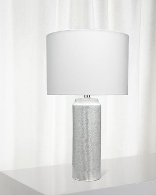 Bella Table Lamp in Light Blue Patterned Ceramic