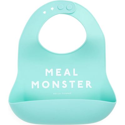 Bella Tunno Meal Monster Silicone Wonder Bib in Teal Blue 