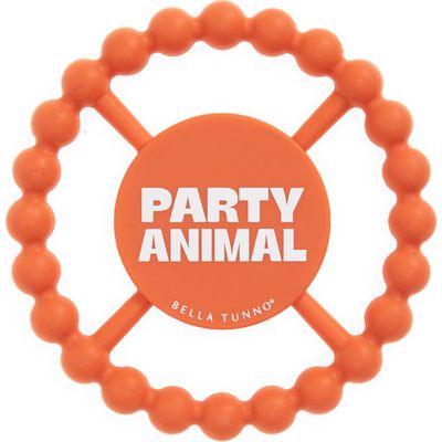 Bella Tunno Party Animal Silicone Teether in Orange 