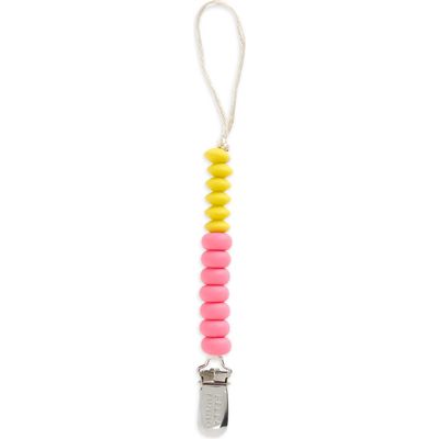 Bella Tunno Silicone Bead Pacifier Clip<br /> in Pink 