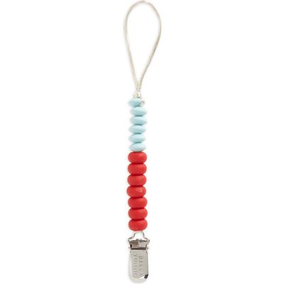 Bella Tunno Silicone Bead Pacifier Clip<br /> in Red 