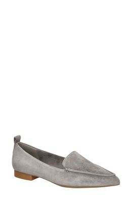 Bella Vita Alessi Pointed Toe Loafer in Grey Suede Leather