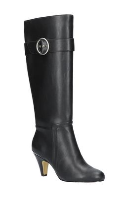 Bella Vita Braxton Knee High Boot in Black Faux Leather