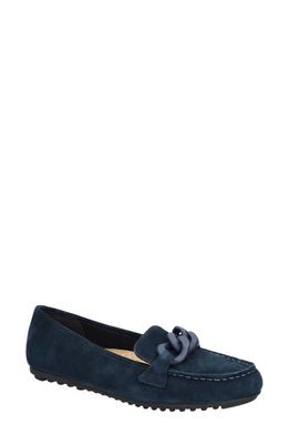 Bella Vita Cullen Driving Loafer in Navy Suede Leather