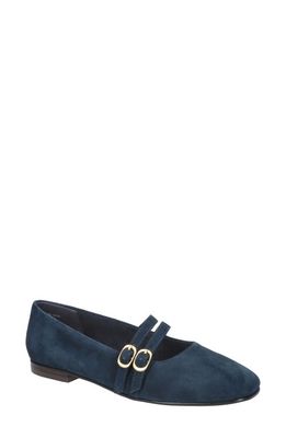 Bella Vita Davenport Double Strap Mary Jane in Navy Suede Leather