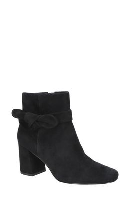 Bella Vita Felicity Bow Accent Bootie in Black Suede Leather