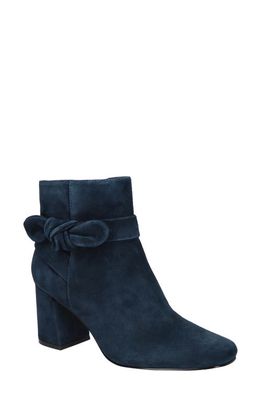Bella Vita Felicity Bow Accent Bootie in Navy Suede Leather