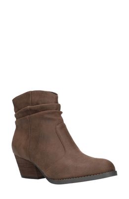 Bella Vita Helena Bootie in Brown Faux Leather
