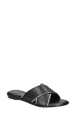 Bella Vita Tab-Italy Slide Sandal in Black Leather