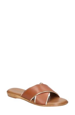 Bella Vita Tab-Italy Slide Sandal in Whiskey Leather