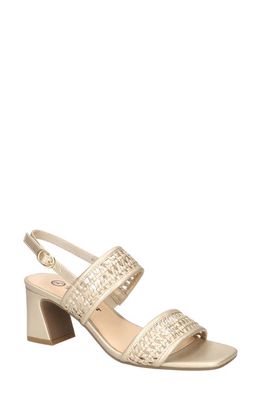 Bella Vita Xannon Block Heel Slingback Sandal in Champagne