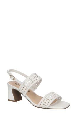 Bella Vita Xannon Block Heel Slingback Sandal in White