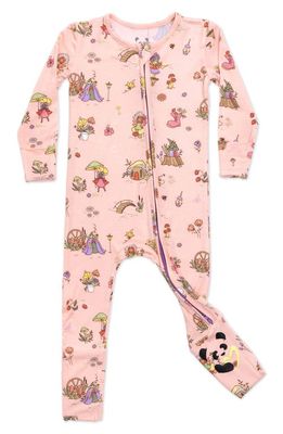 Bellabu Bear Fairy Garden Fitted One-Piece Zip Pajamas in Pink 