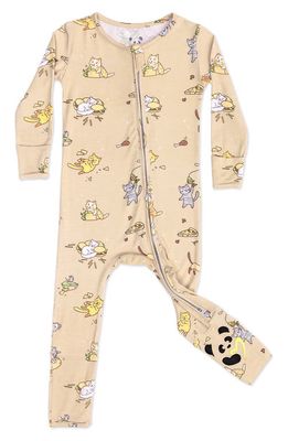 Bellabu Bear Foodie Cats Convertible Footie Pajamas in Yellow 