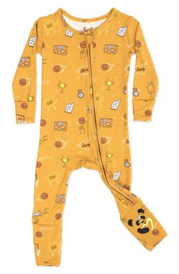 Bellabu Bear Kids' Basketball Fitted Convertible One-Piece Pajamas in Orange